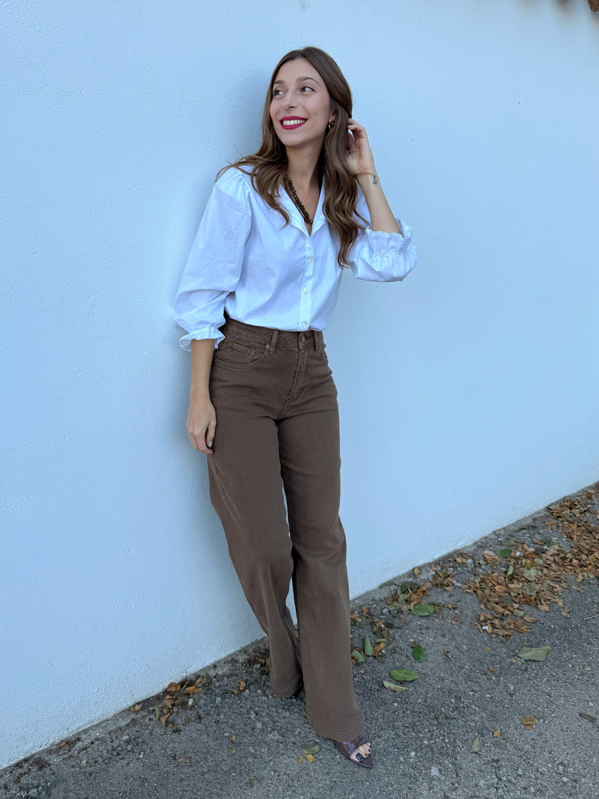 Pantalón Vaquero Camel Wide Leg - Imagen 6