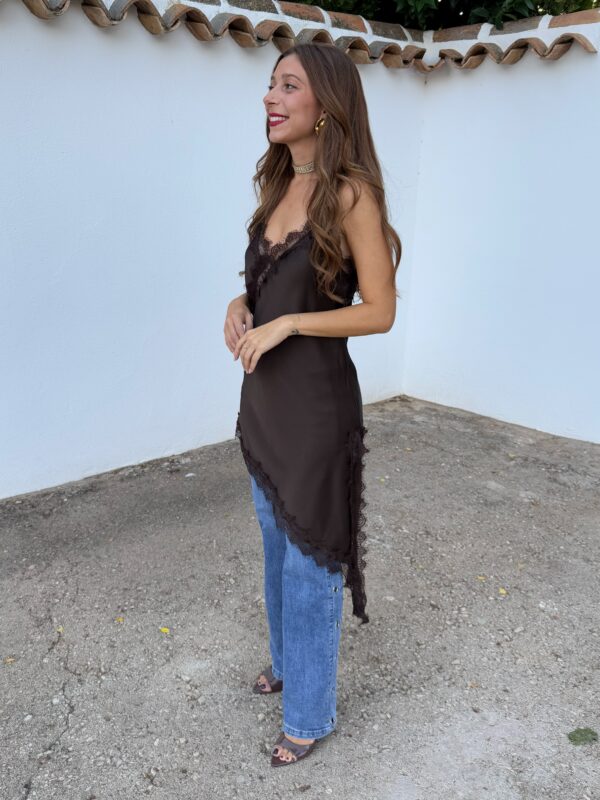 Vestido Lencero Marrón - Imagen 5