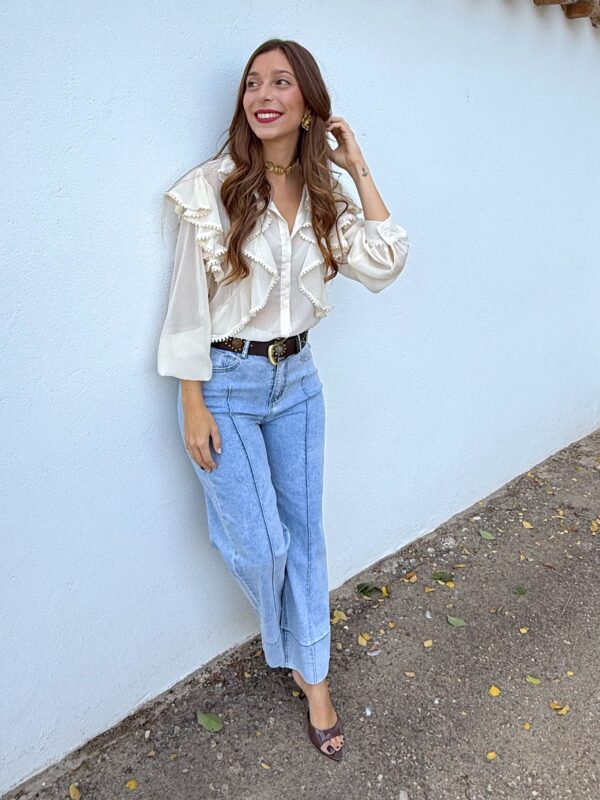 Blusa Borlas Beige - Imagen 5