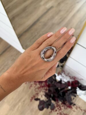 Anillo Círculo Plateado