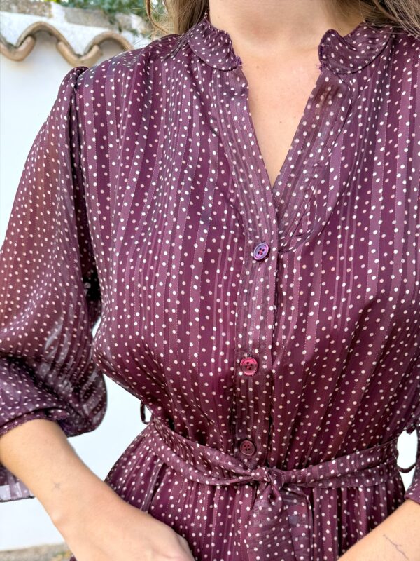 Vestido Polka Dots Burdeos - Imagen 2