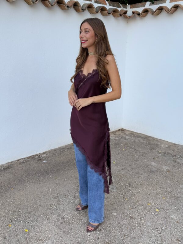 Vestido Lencero Burdeos - Imagen 2