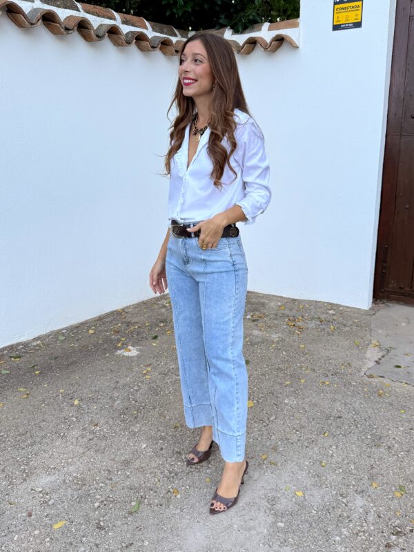 Camisa Volantes Basic Blanca - Imagen 7