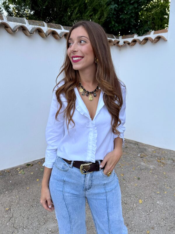 Camisa Volantes Basic Blanca - Imagen 6