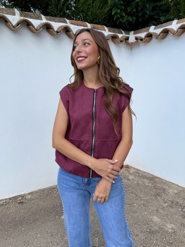 Chaleco Antelina Burdeos - Imagen 4
