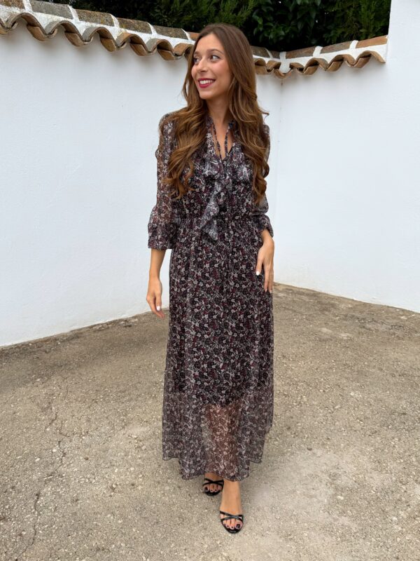 Vestido Gasa Flores Volantes - Imagen 3