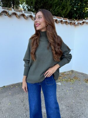 Jersey Cuello Verde Caqui - Talla única