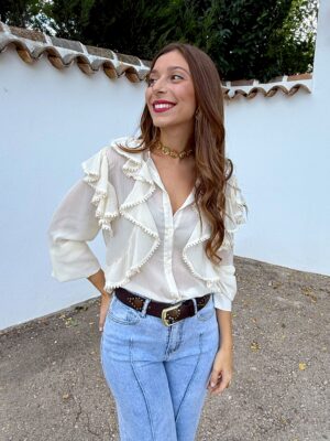 Blusa Borlas Beige