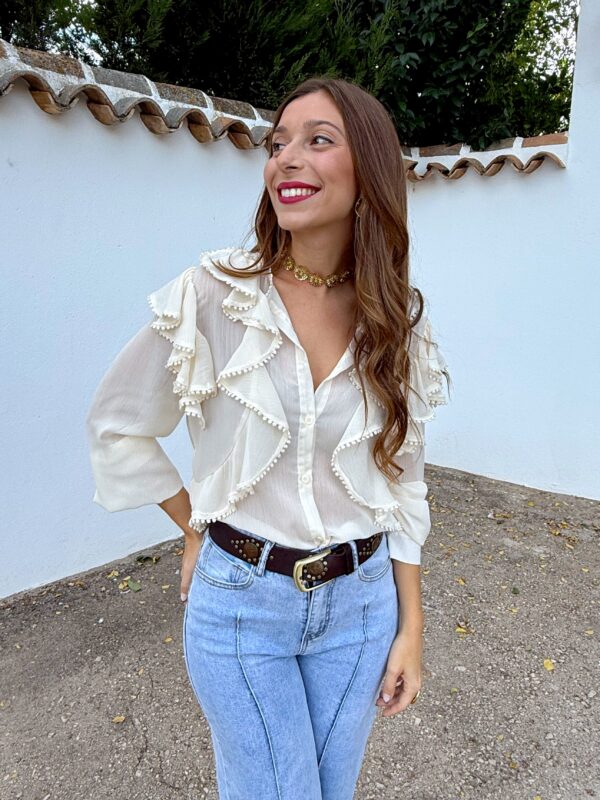 Blusa Borlas Beige