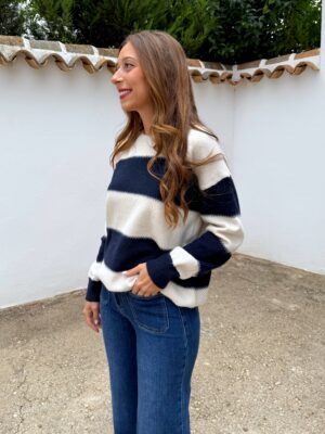 Jersey Punto Rayas Azul Marino