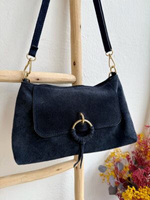 Bolso Serraje Anilla Azul Marino
