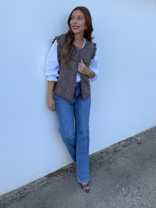 Chaleco Vichy Burdeos - Imagen 3