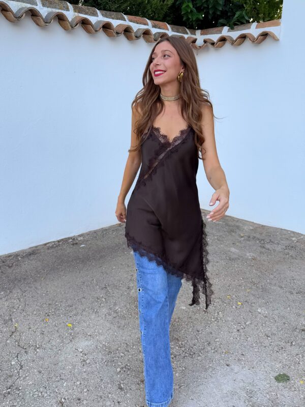 Vestido Lencero Marrón - Imagen 6