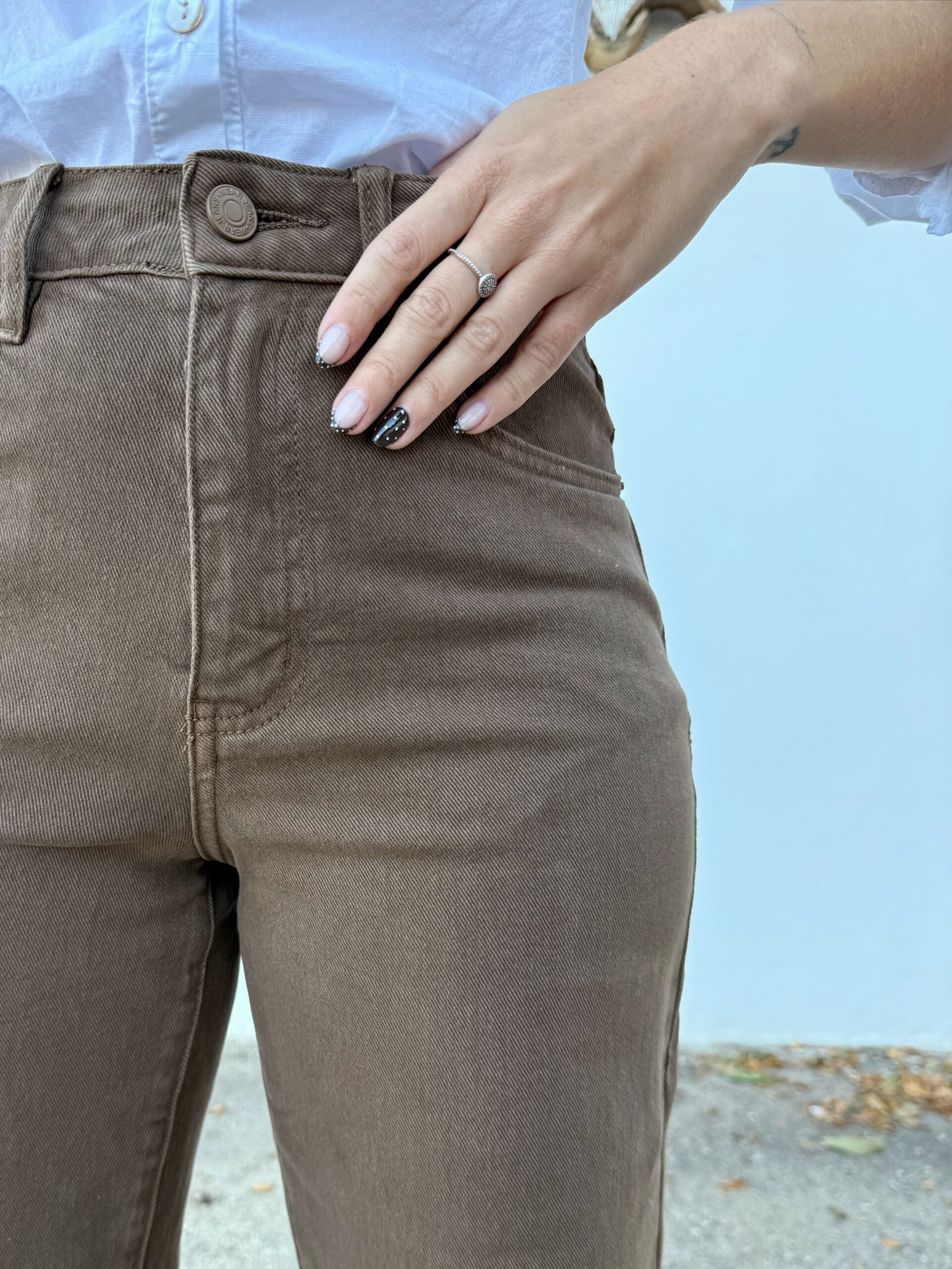 Pantalón Vaquero Camel Wide Leg