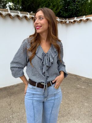 Blusa Volantes Azul