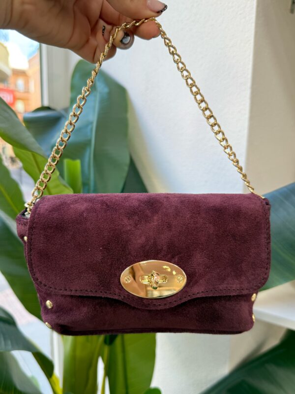 Bolso Antelina Mini Burdeos - Imagen 3
