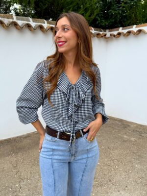 Blusa Volantes Azul - Talla única
