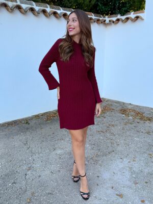 Vestido Mini Punto Burdeos