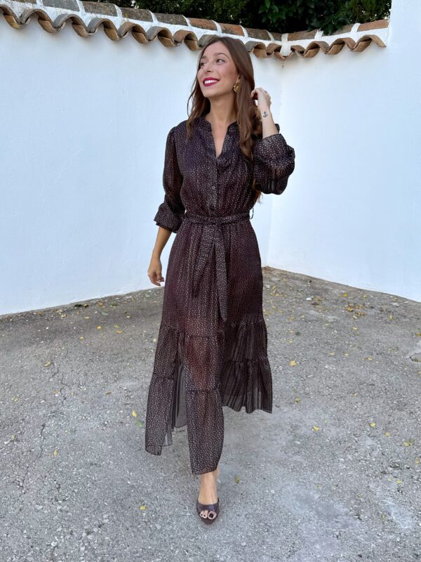 Vestido Polka Dots Marrón - Imagen 6
