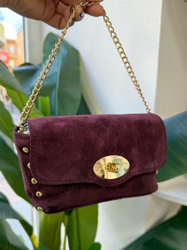 Bolso Antelina Mini Burdeos