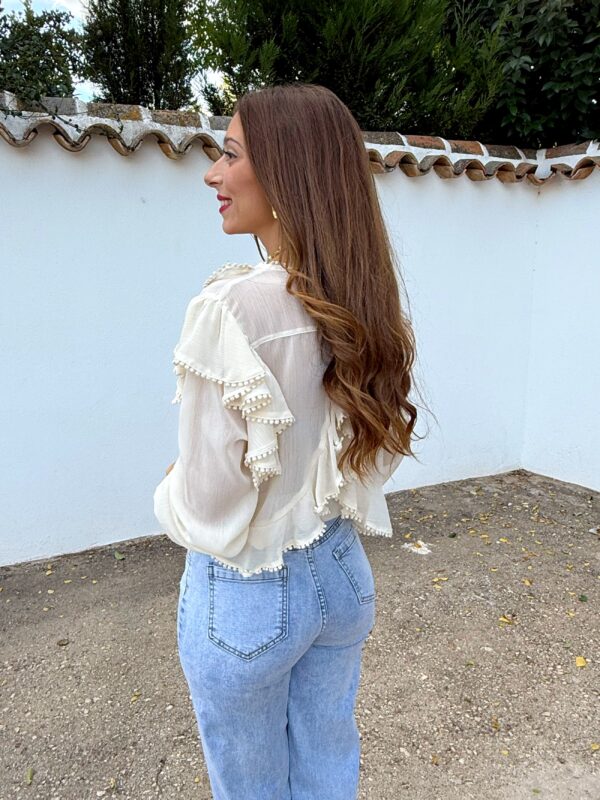 Blusa Borlas Beige - Imagen 6