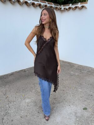 Vestido Lencero Marrón