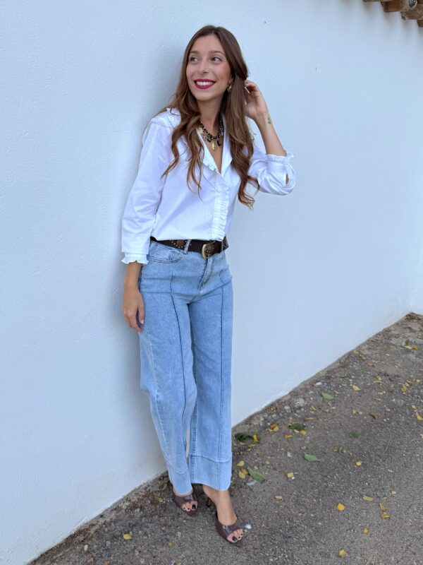 Camisa Volantes Basic Blanca - Imagen 5