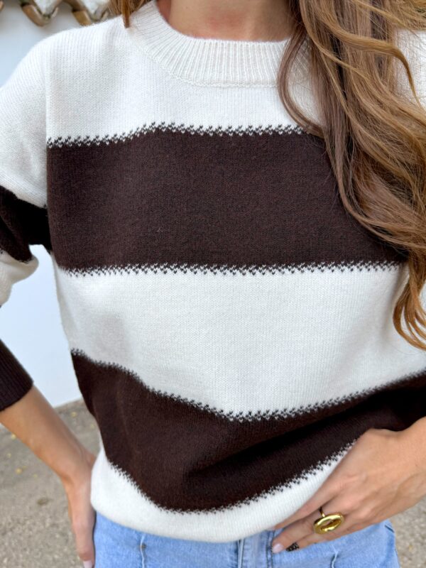 Jersey Punto Rayas Chocolate - Imagen 4