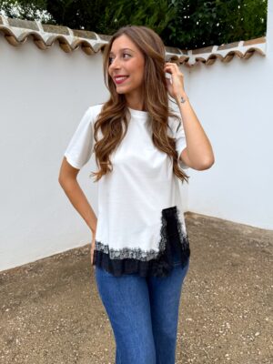 Camiseta Encaje Blanco