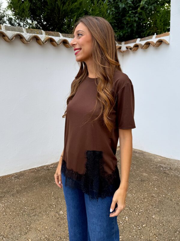 Camiseta Encaje Choco