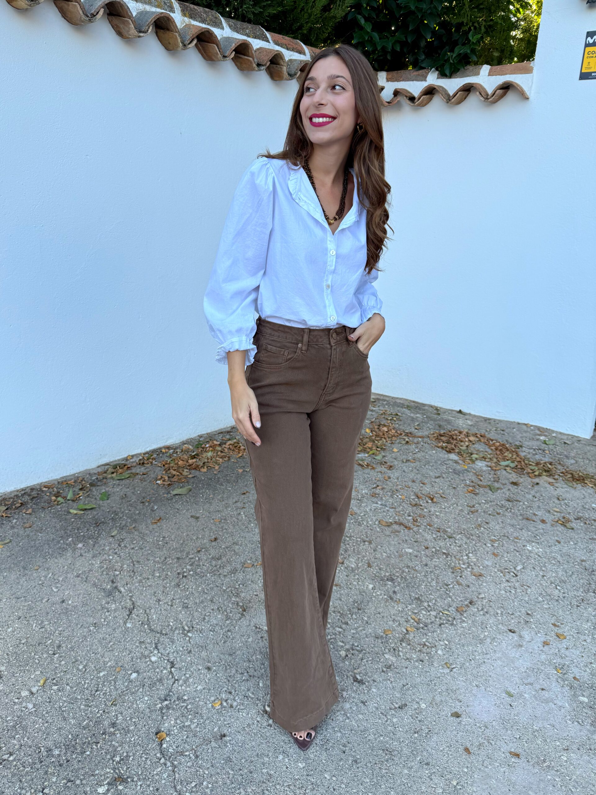 Pantalón Vaquero Camel Wide Leg - Imagen 3