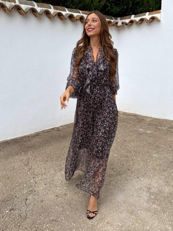 Vestido Gasa Flores Volantes - Imagen 5