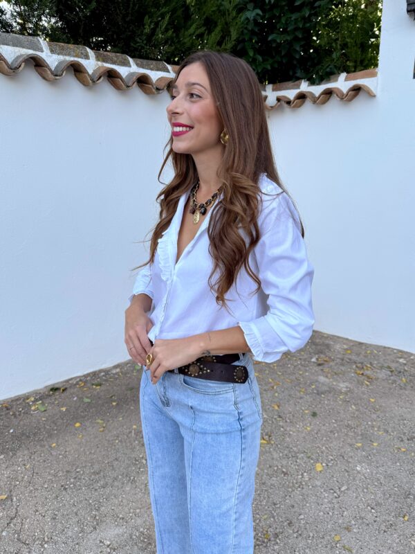 Camisa Volantes Basic Blanca - Imagen 3