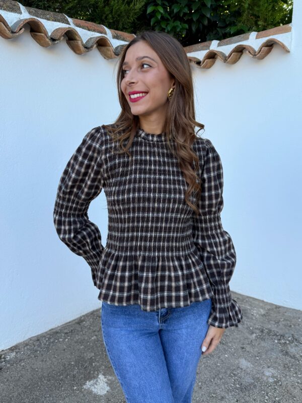 Blusa Franela Vichy Choco - Imagen 3