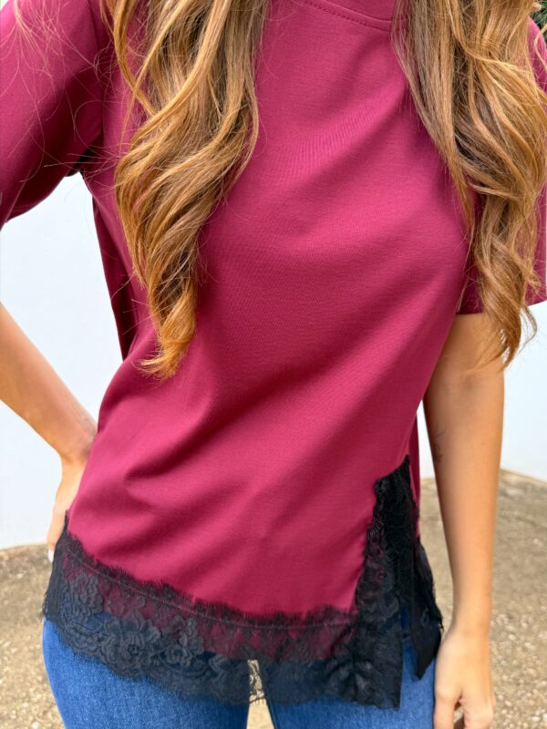 Camiseta Burdeos Encaje - Imagen 6