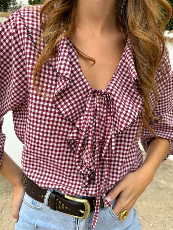 Blusa Volantes Burdeos - Imagen 2