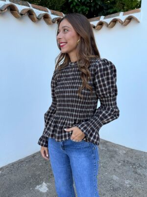 Blusa Franela Vichy Choco - Talla única