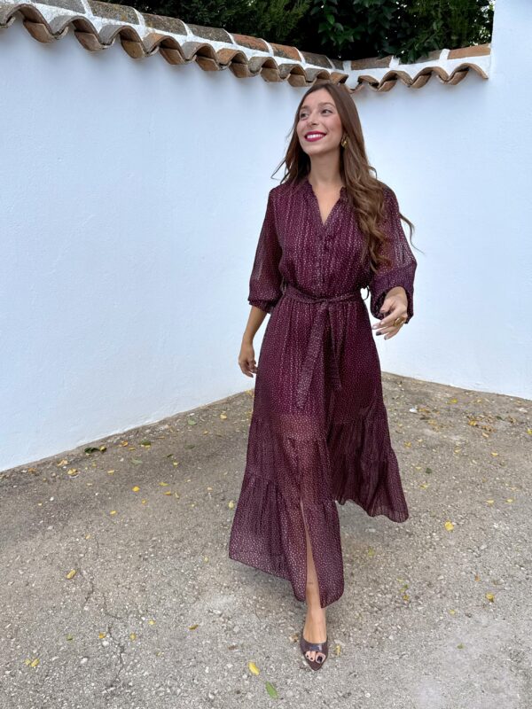 Vestido Polka Dots Burdeos - Imagen 5