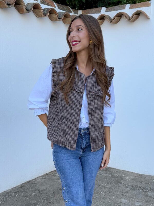 Chaleco Vichy Burdeos - Imagen 2