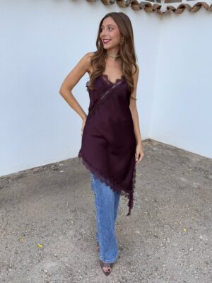 Vestido Lencero Burdeos