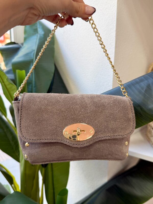 Bolso Antelina Mini Taupe - Imagen 3