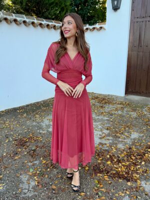 Vestido Tul Fabiola Coral