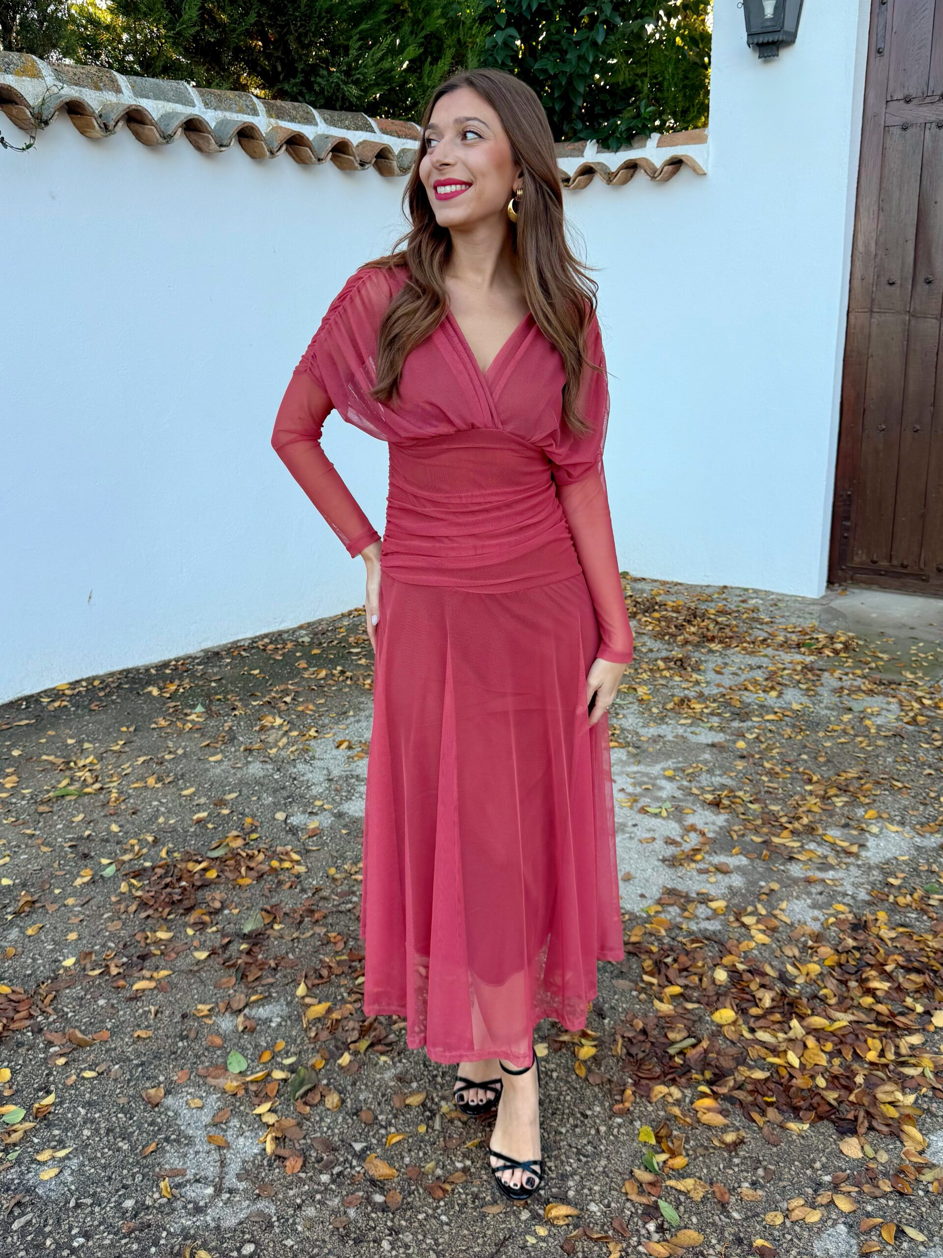 Vestido Tul Fabiola Coral - Imagen 4