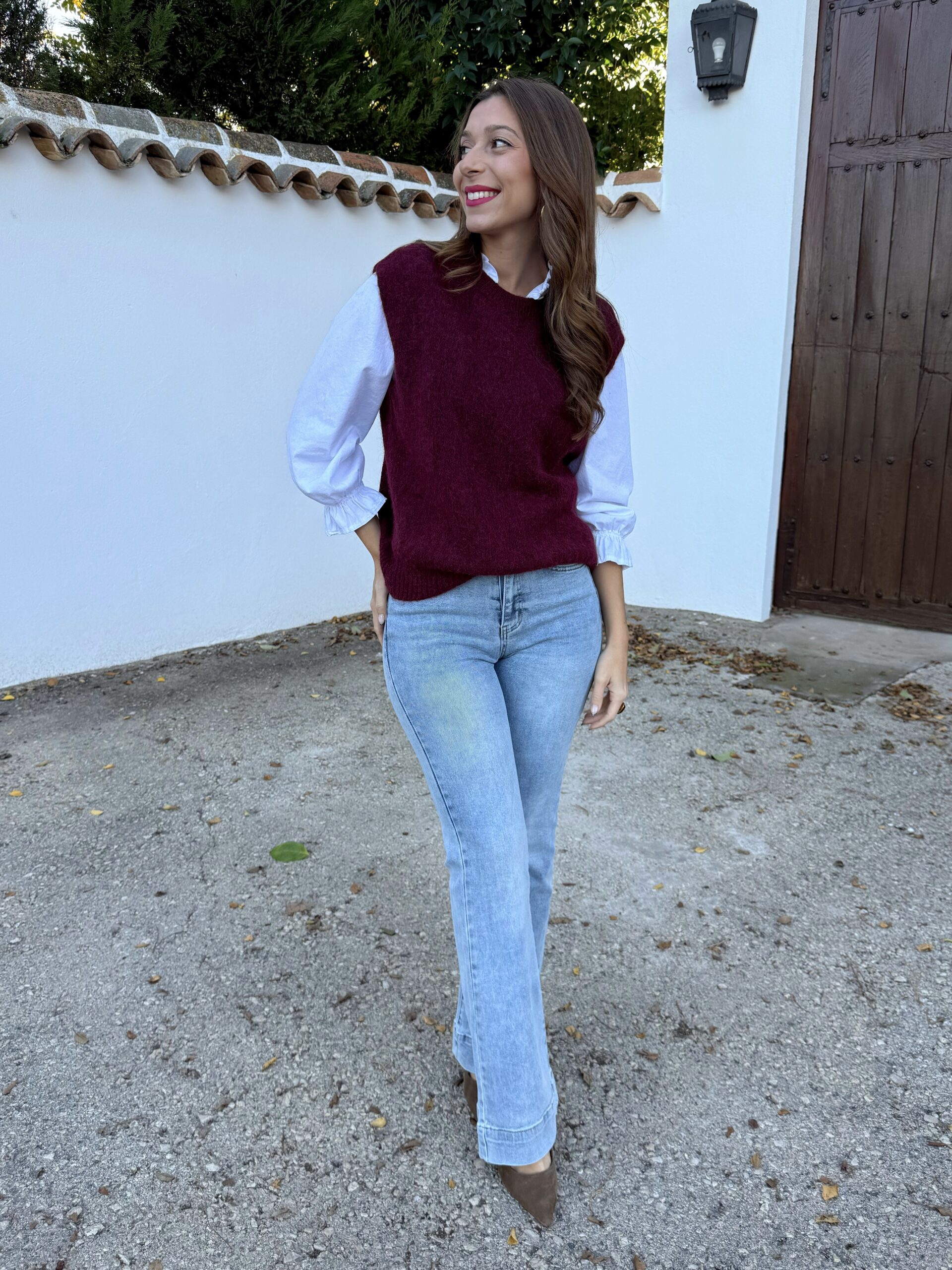 Chaleco Punto Burdeos - Imagen 3