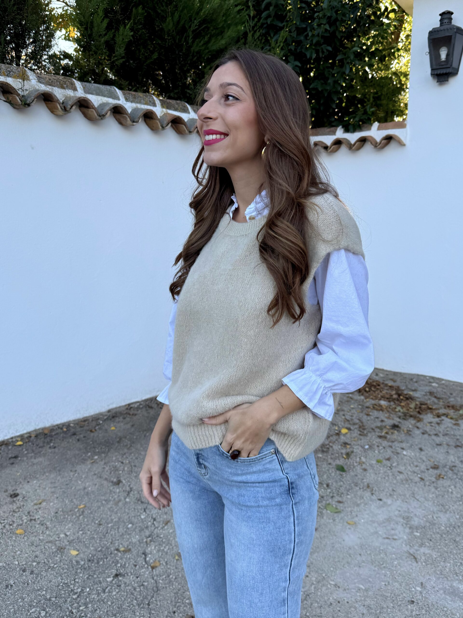 Chaleco Punto Beige - Imagen 7