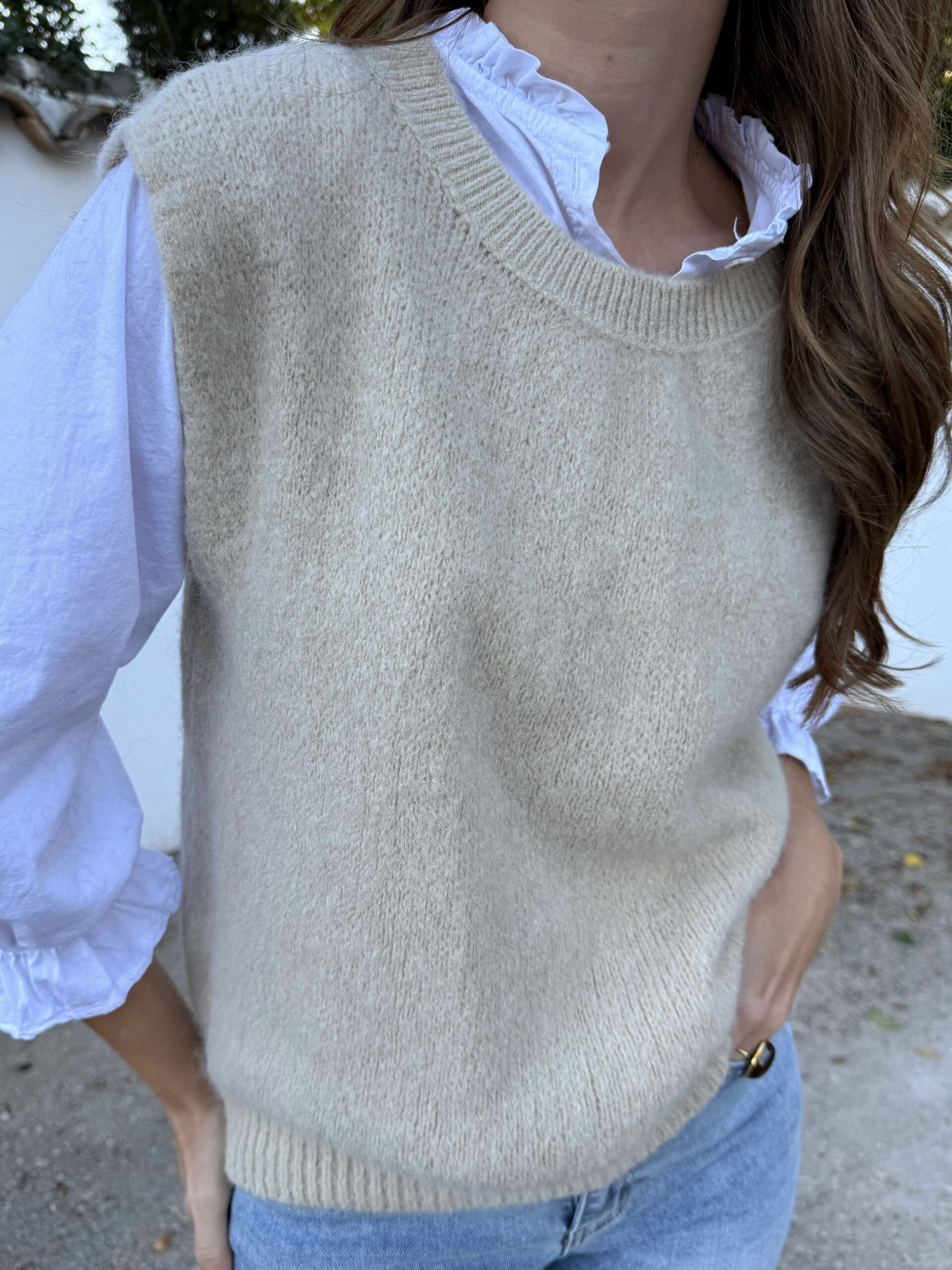 Chaleco Punto Beige - Imagen 2