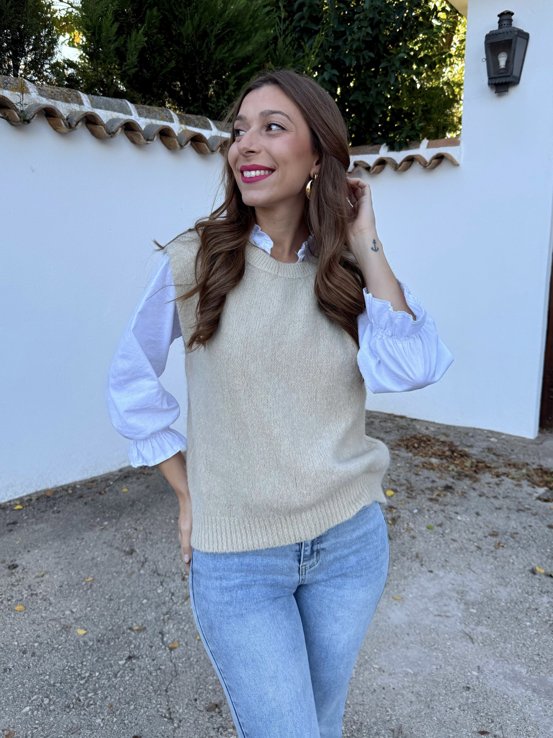 Chaleco Punto Beige - Imagen 4