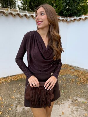 Camiseta Cascada Brilli Marrón