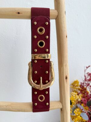 Cinturón Tachas Burdeos