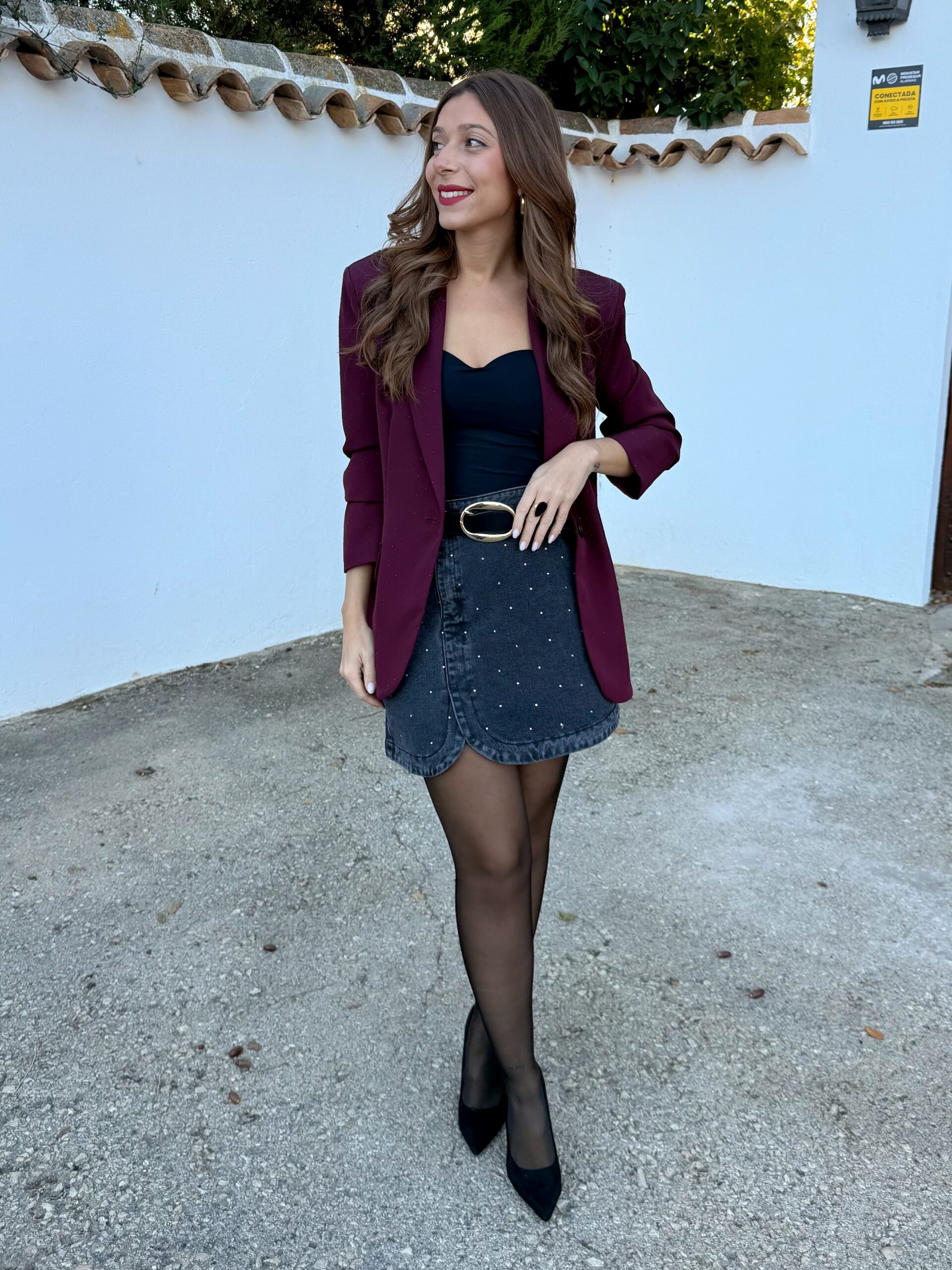 Falda Mini Vaquera Strass - Imagen 4